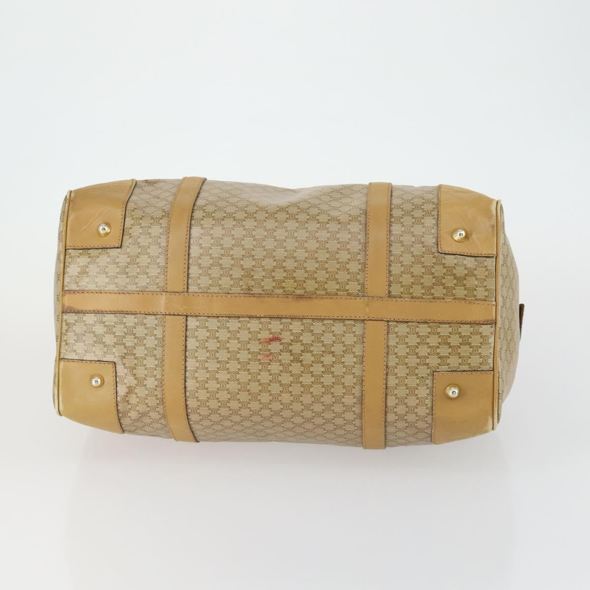 Celine Travel Duffle Triomphe Coated Canvas Beige Canvas Travel Bag Bag (Pre-Owned)