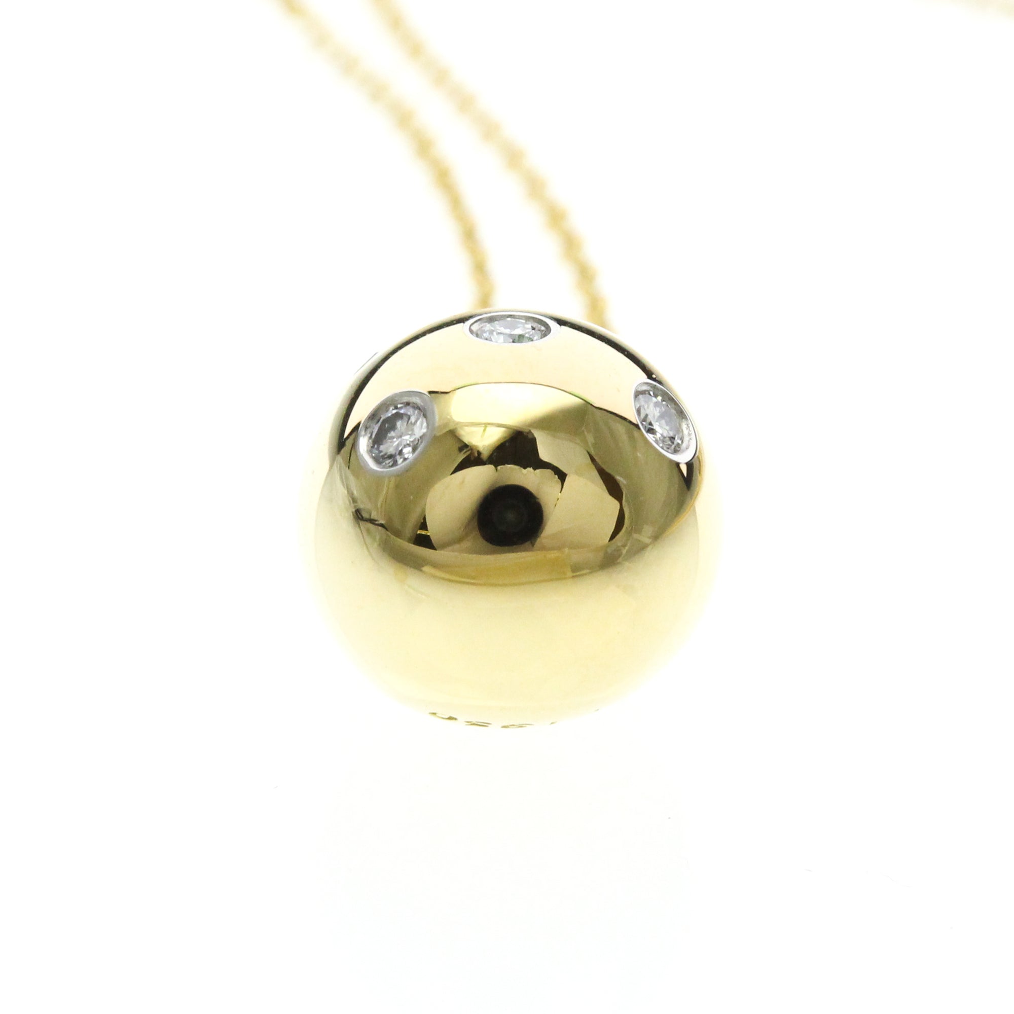 Tiffany & Co. Etoile Ball Pendant 18K Yellow Gold With Platinum And Diamonds Gold Yellow_Gold Necklace Jewelry (Pre-Owned)