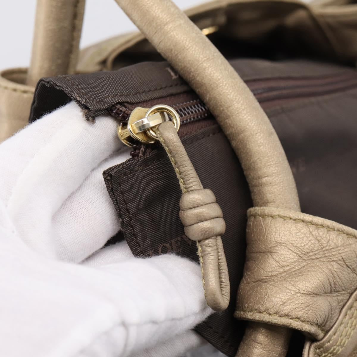 Loewe Aire Leather Gold Leather Shoulder Bag Bag (Pre-Owned)