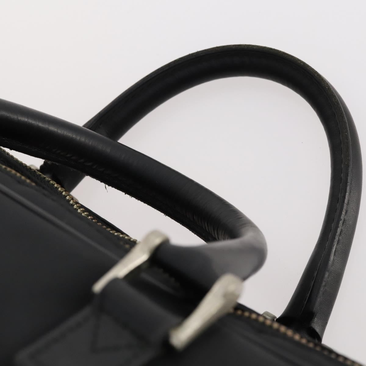 Burberry Front Zip Pocket Convertible Leather Black Nylon Briefcase Bag (Pre-Owned)