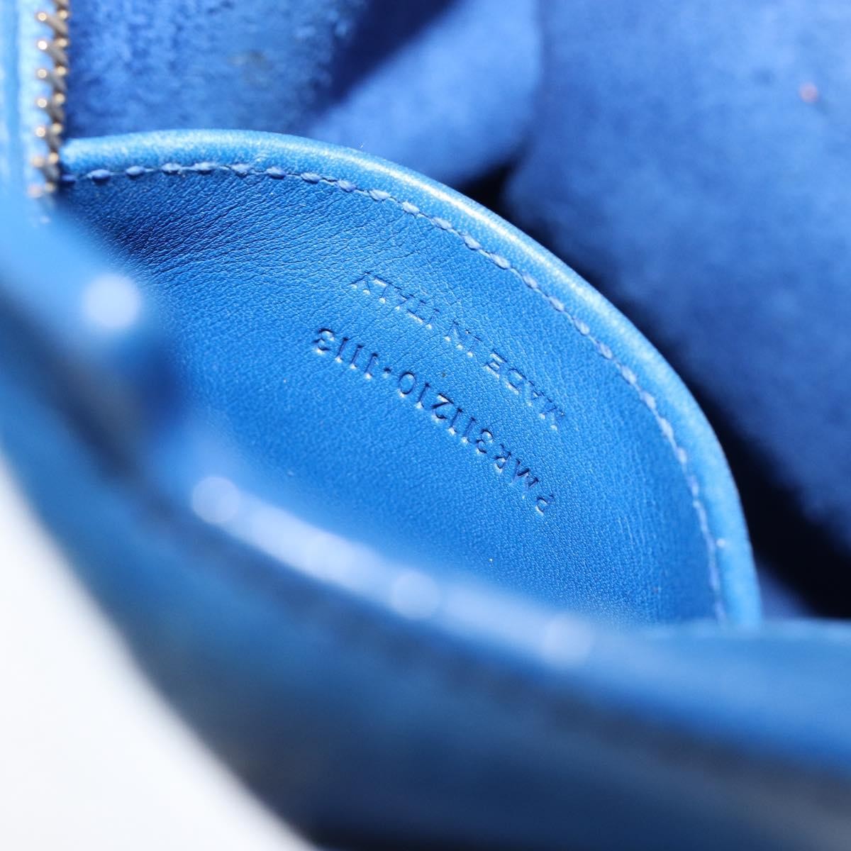 Saint Laurent Classic Y Cabas Leather Blue Leather Tote Bag Bag (Pre-Owned)