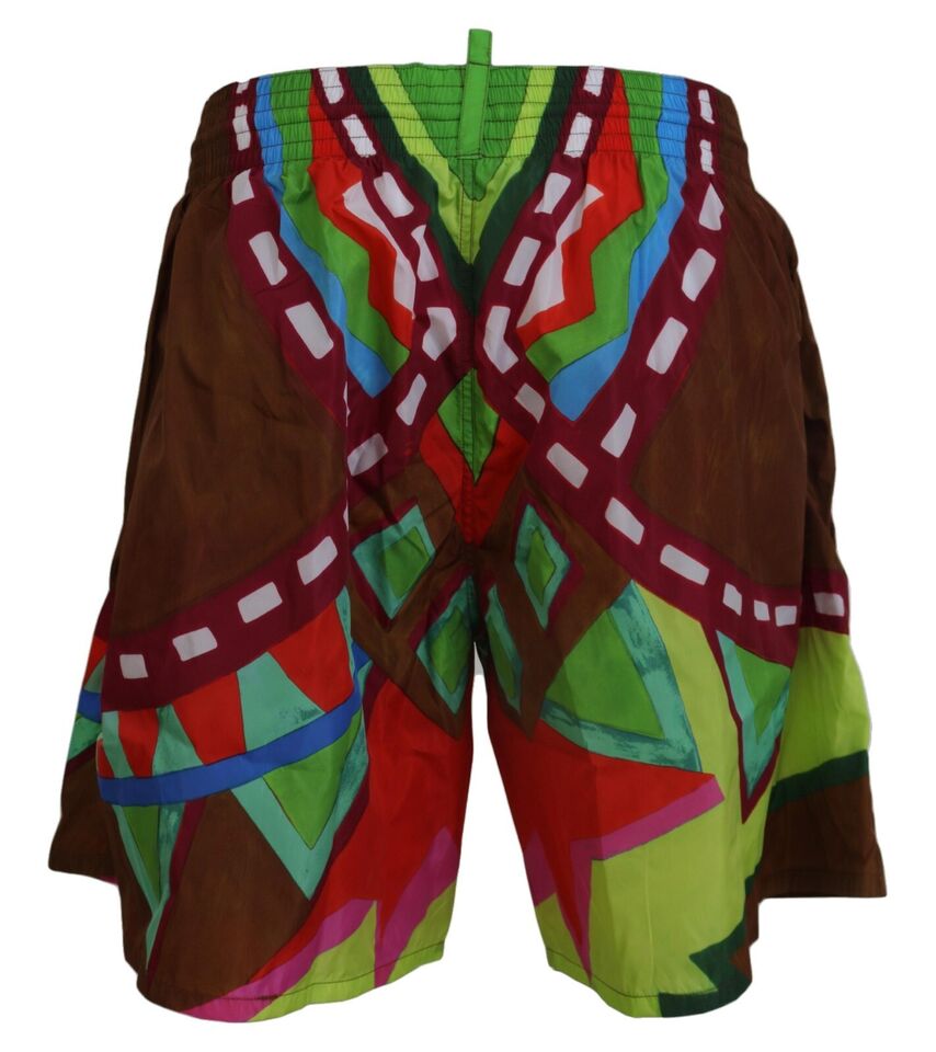 Dsquared² Multicolor Printed Men Beachwear Swimwear Men's Short