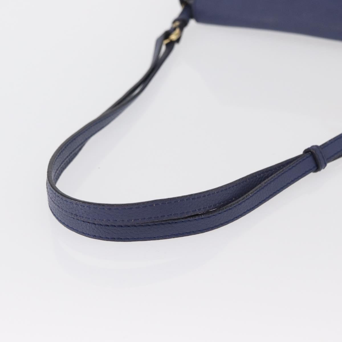 Salvatore Ferragamo Abbey Leather Navy Leather Shoulder Bag Bag (Pre-Owned)
