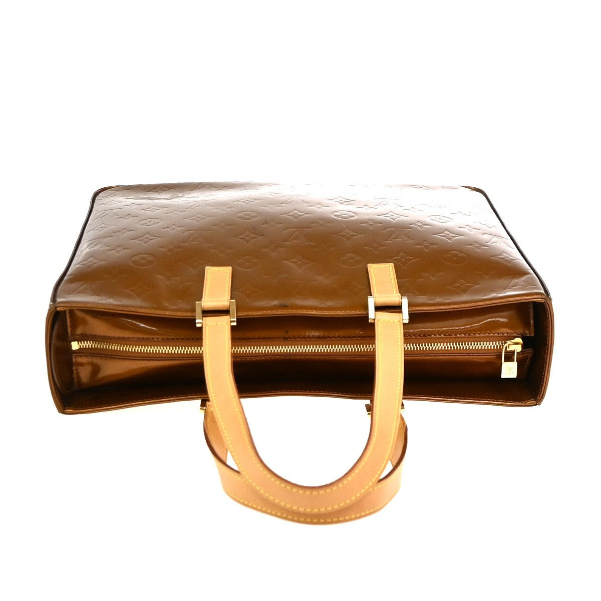 Louis Vuitton Columbus Monogram Vernis Brown Patent_Leather Handbag (Pre-Owned)