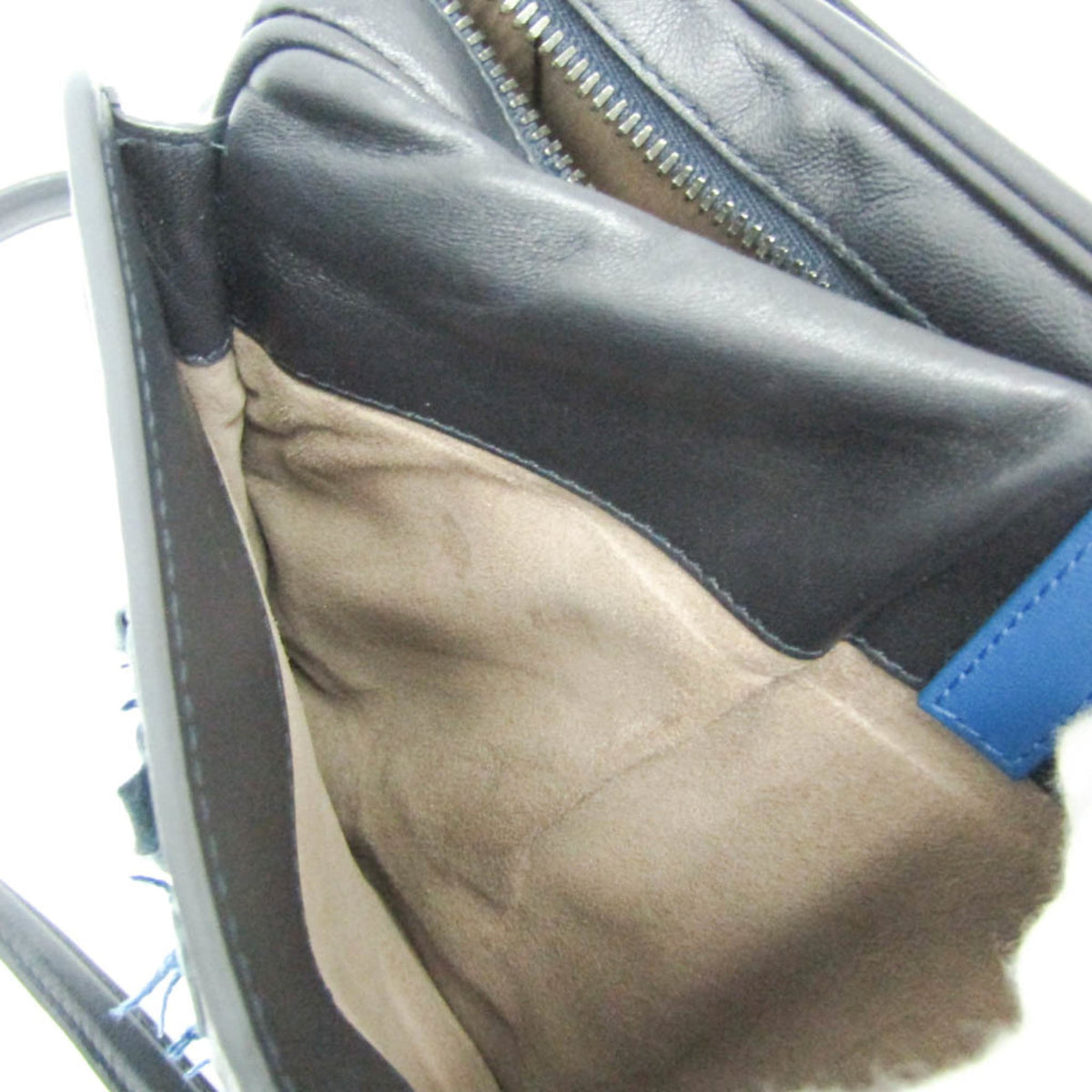 Bottega Veneta Belt Flap Camera Intrecciato Nappa Navy Leather Shoulder Bag Bag (Pre-Owned)