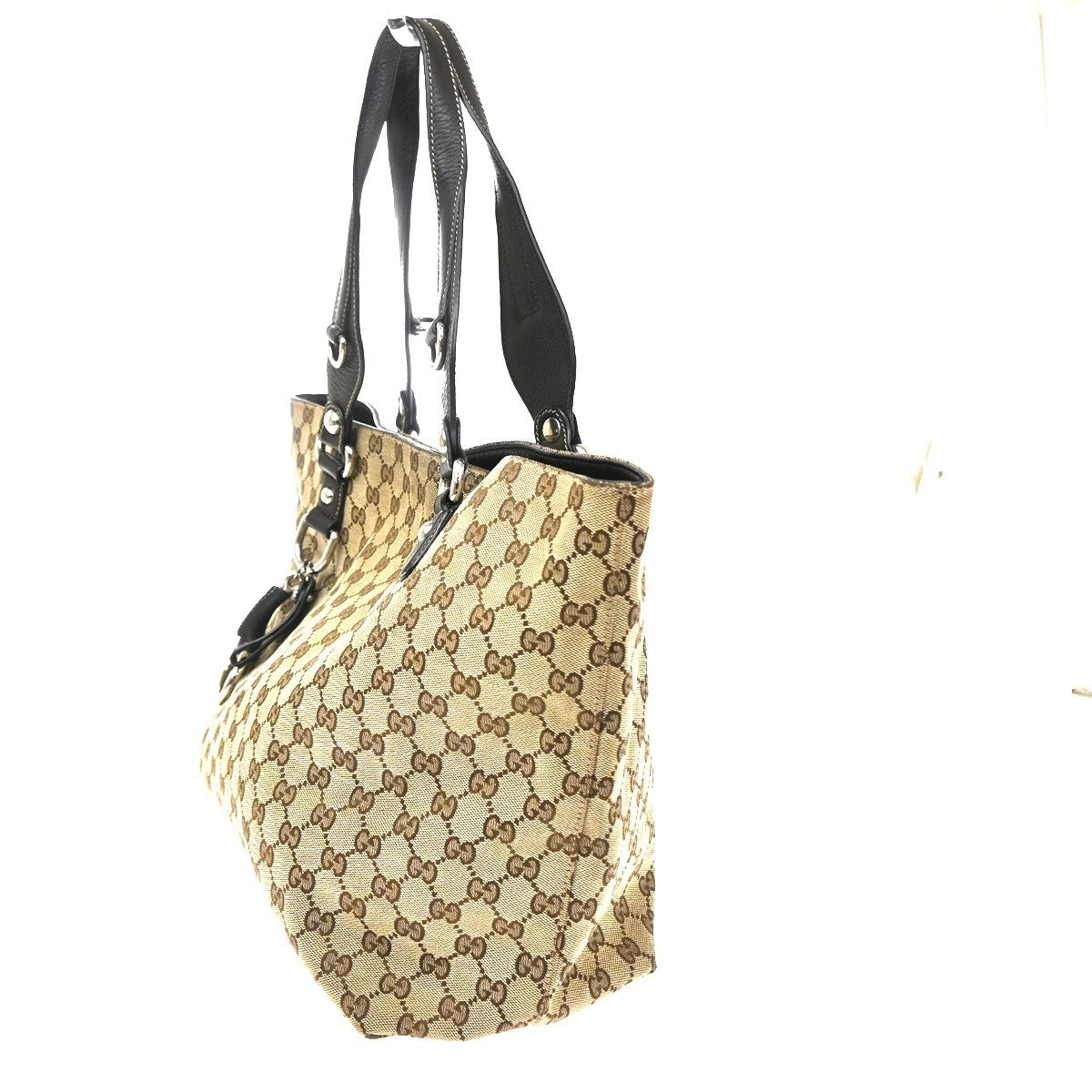 Gucci Icon Bit Gg Canvas Brown Canvas Tote Bag Bag (Pre-Owned)