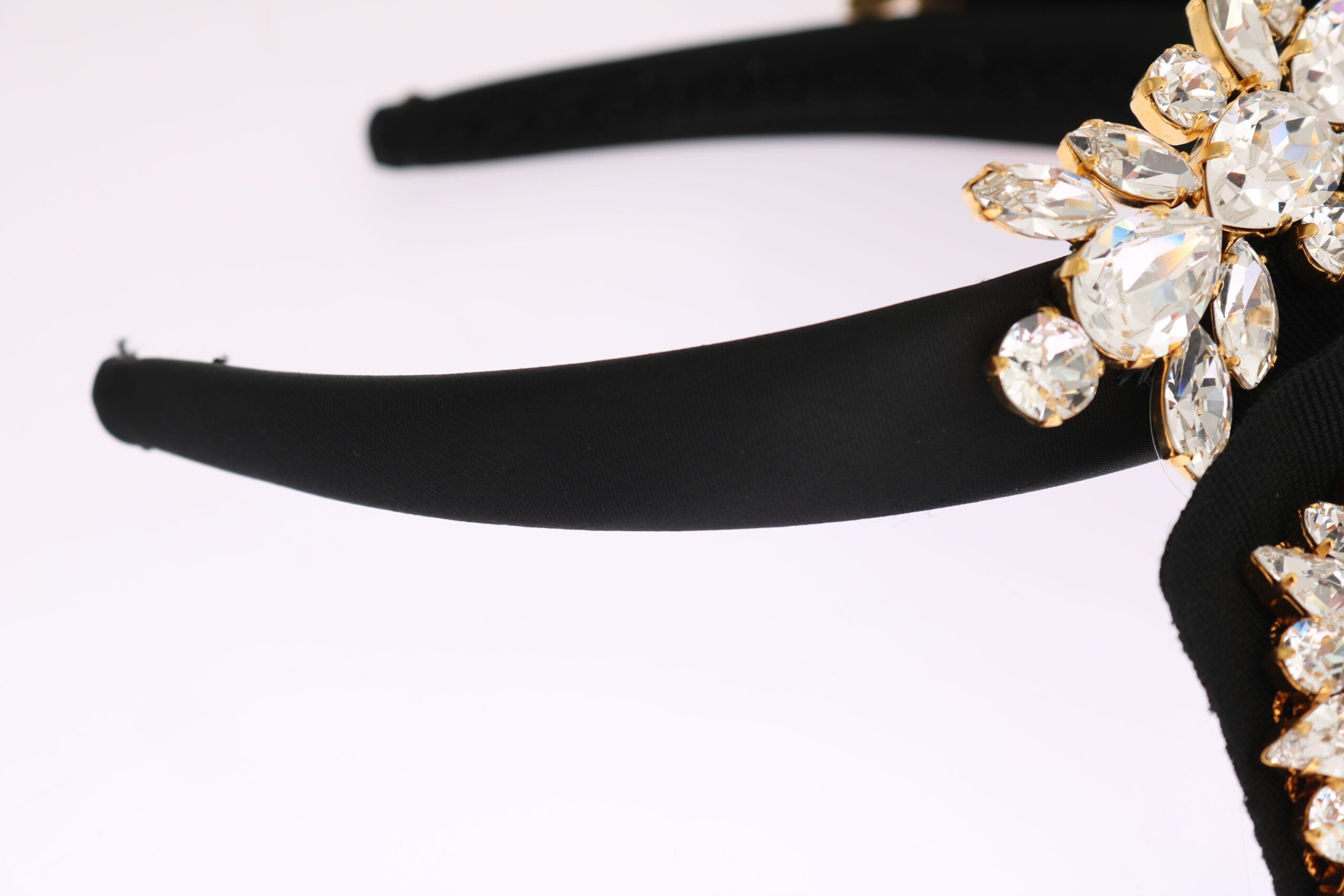 Dolce & Gabbana Black Crystal White Hair Parrucchiera Headband Women's Diadem