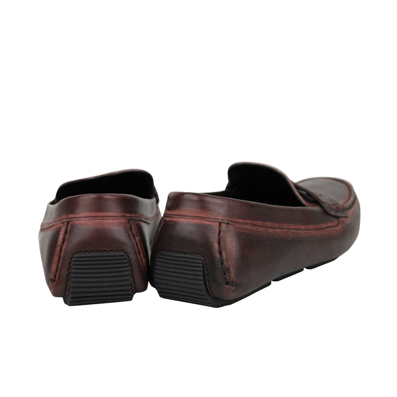 Bottega Veneta Men's Worn Burgundy Leather Loafer Shoes 427368 2240 (41 EU / 8 US)