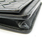 Bottega Veneta Intrecciato Navy Leather Wallet  (Pre-Owned)