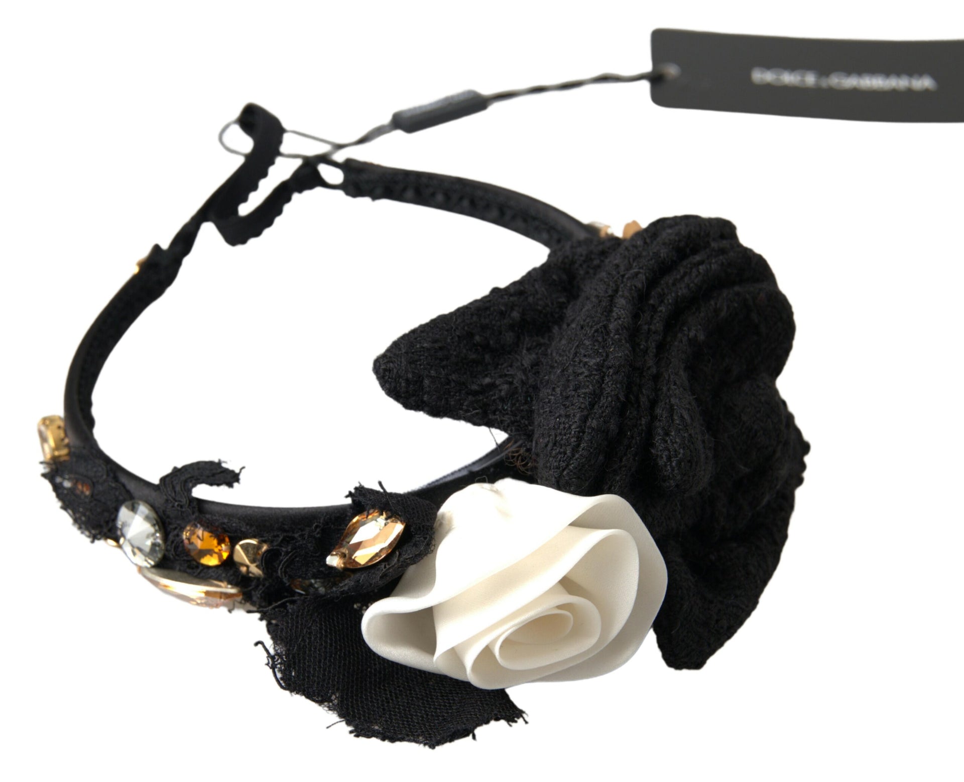 & Diadem Headband Tiara Rose Crystal Hair Gold