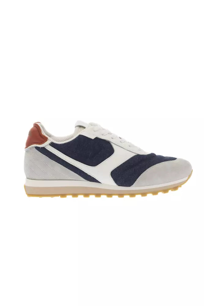 Pantofola D'Oro Multicolored Lace-Up Sneaker with Rubber Men's Sole