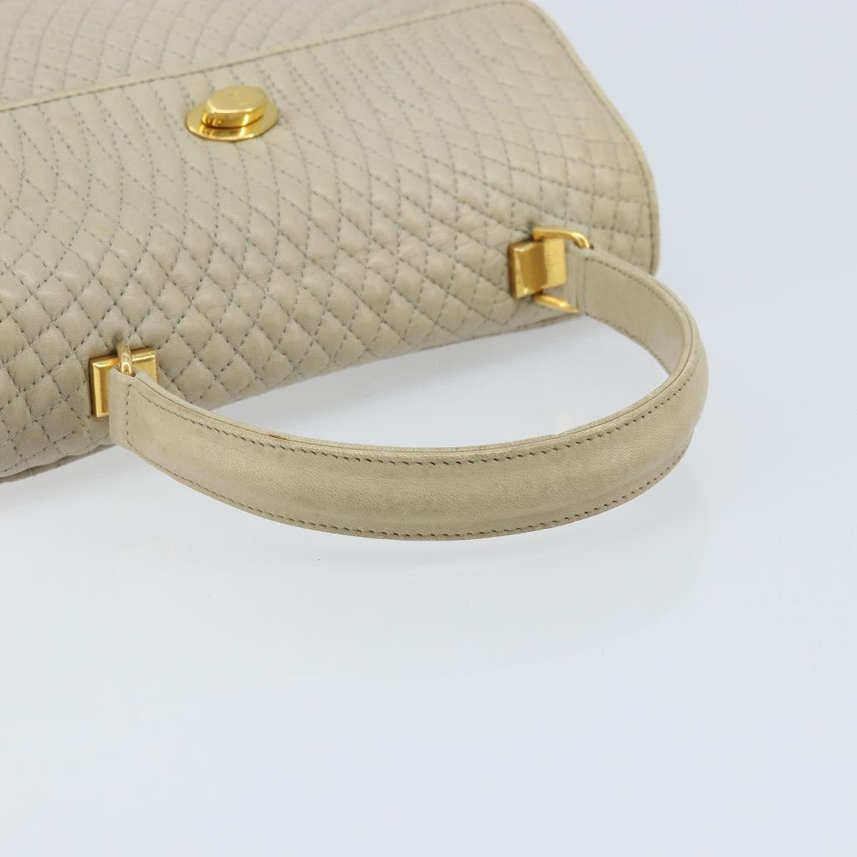 Bally Vintage Leather Beige Leather Handbag (Pre-Owned)