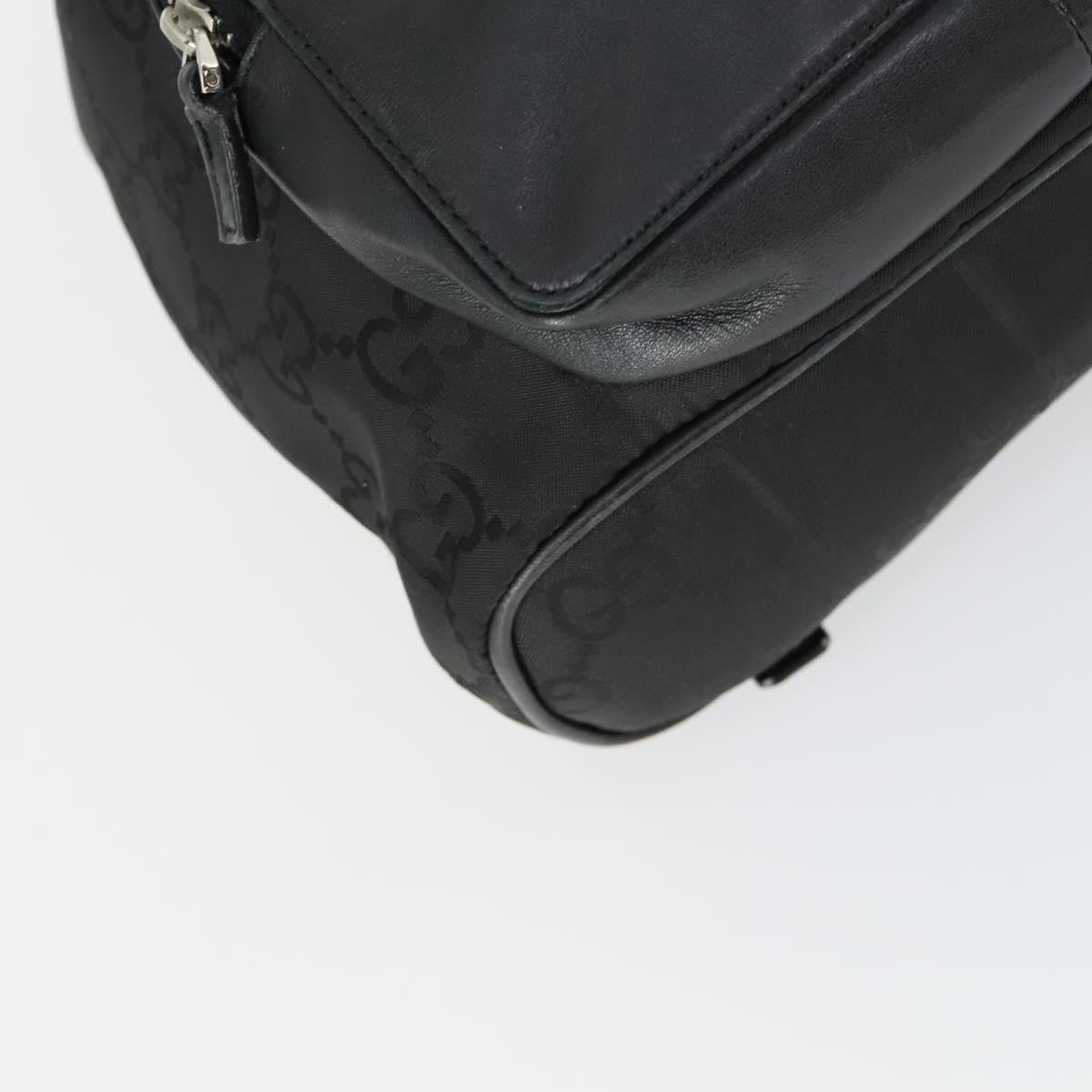 Gucci Vintage Jackie Gg Canvas And Leather Black Canvas Backpack Bag (Pre-Owned)