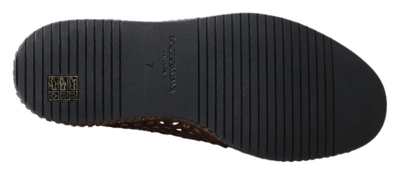 Dolce & Gabbana Elegant Leather Slipper Loafers in Men's Brown