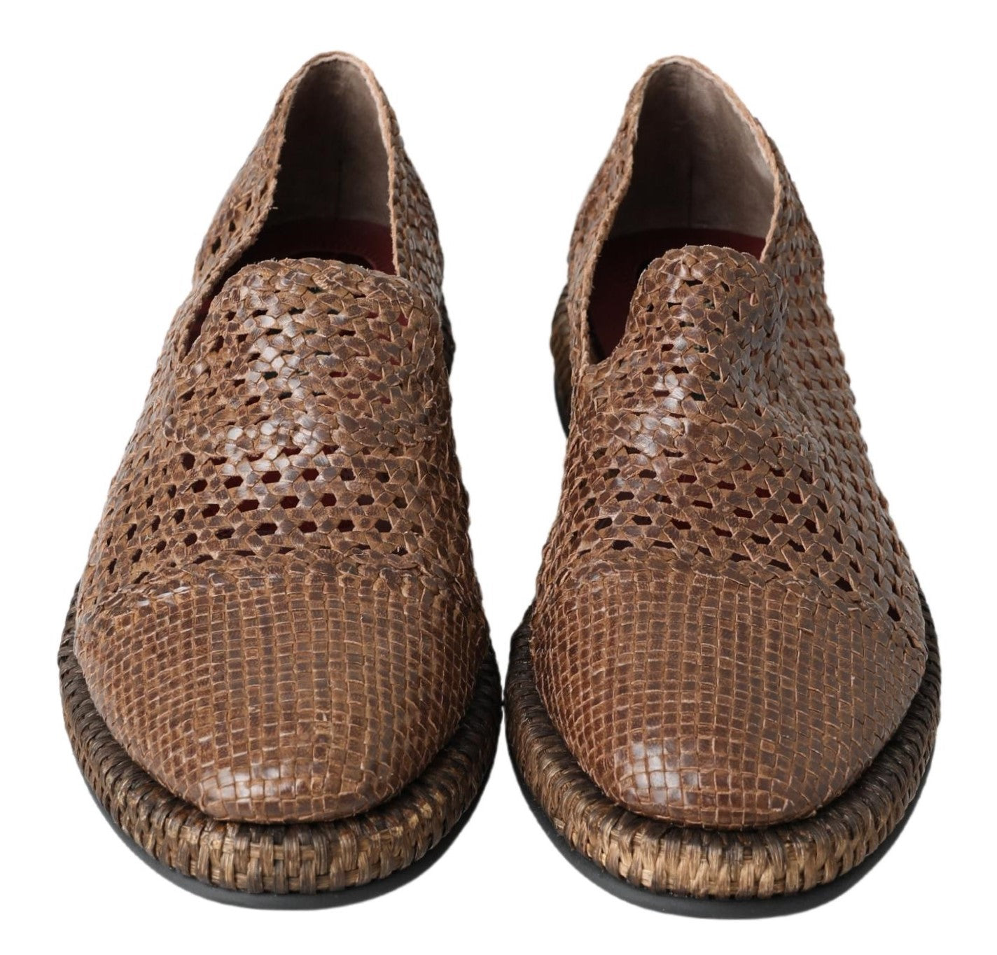 Dolce & Gabbana Elegant Leather Slipper Loafers in Men's Brown