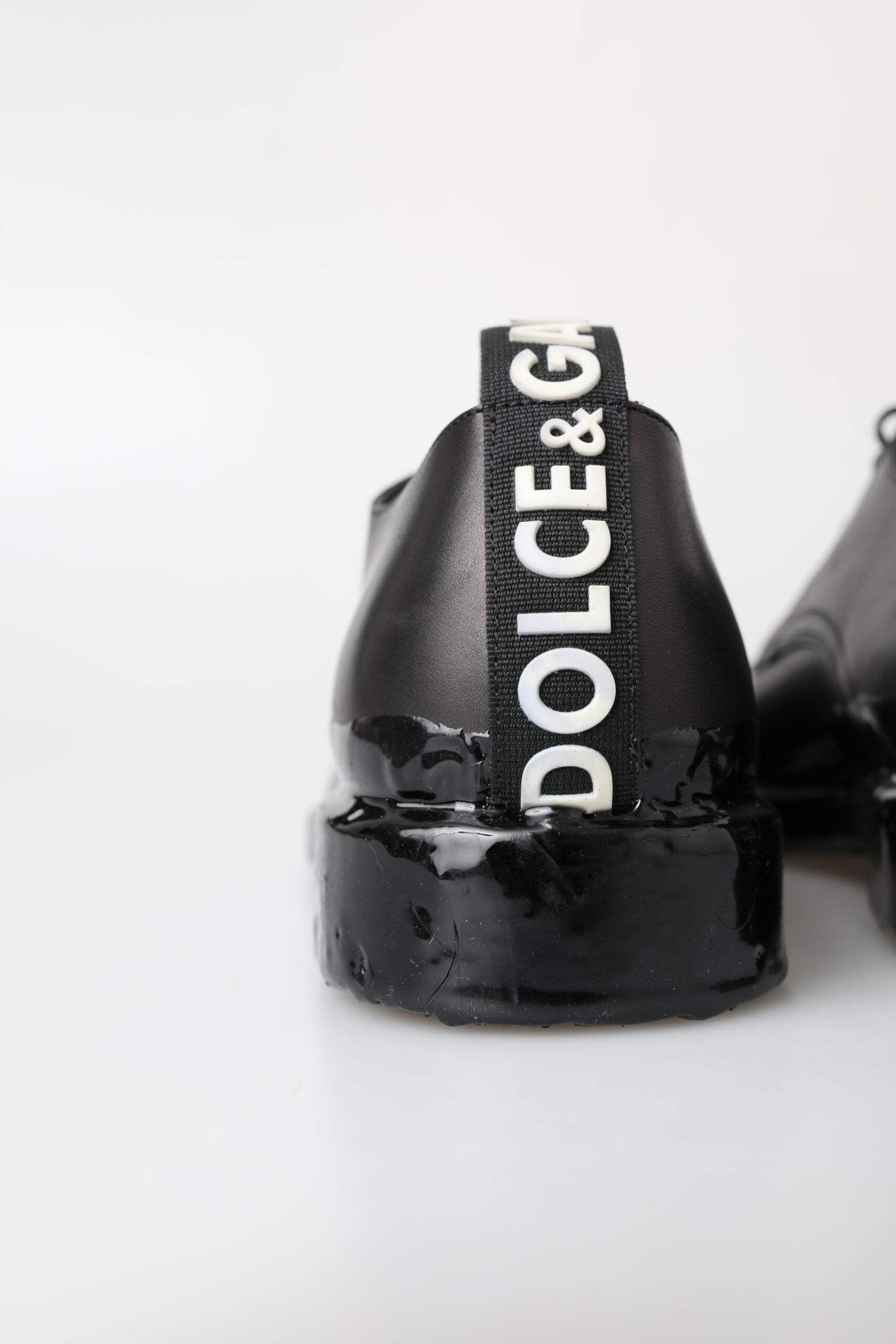 Dolce & Gabbana Black Leather Derby Dress Men's Shoes (Pre-Owned)