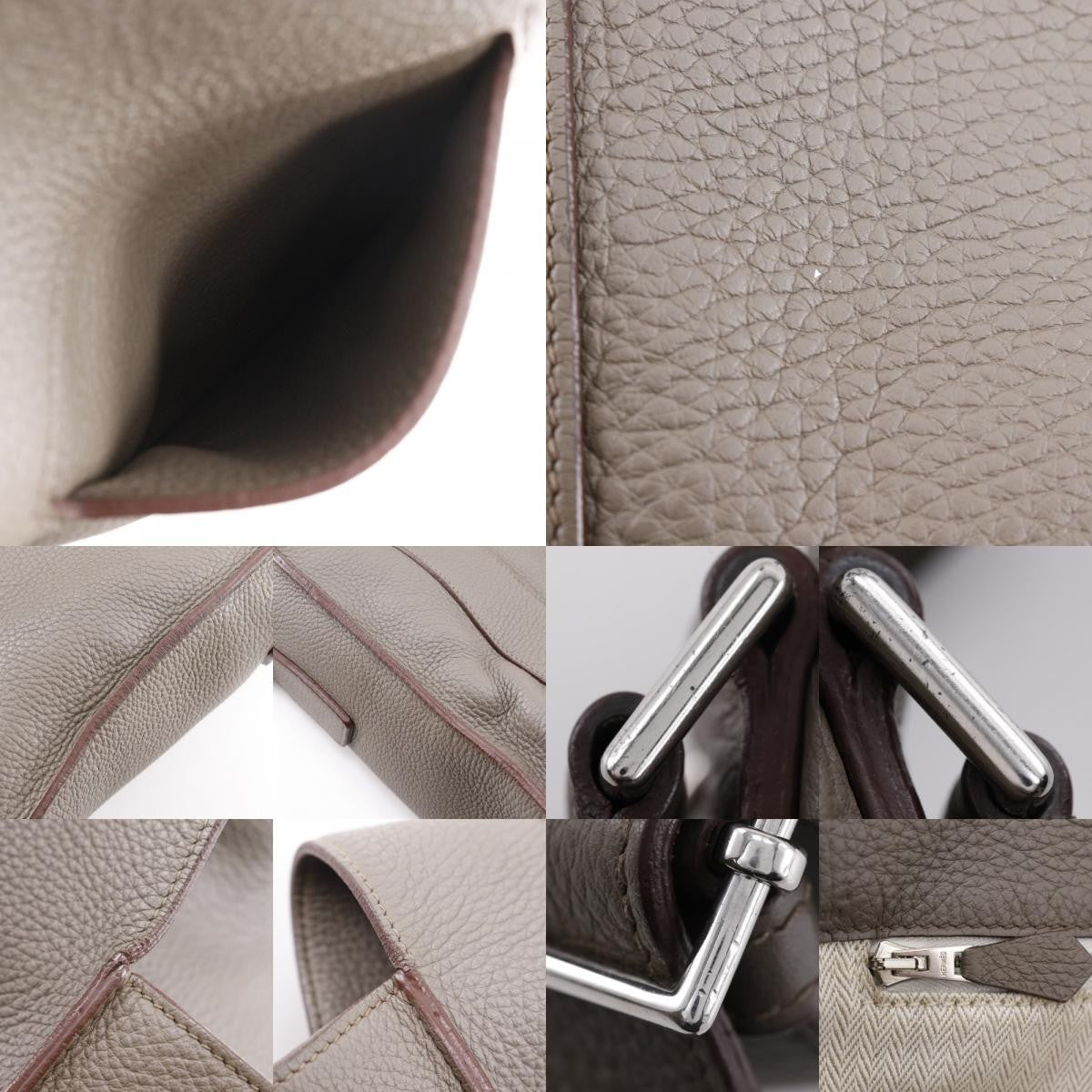 Hermes Alfred Messenger Clemence Gray Leather Shoulder Bag Bag (Pre-Owned)