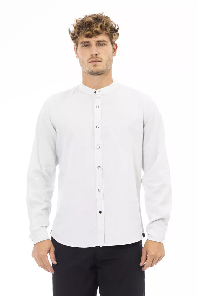 Baldinini Trend White Rayon Men Men's Shirt