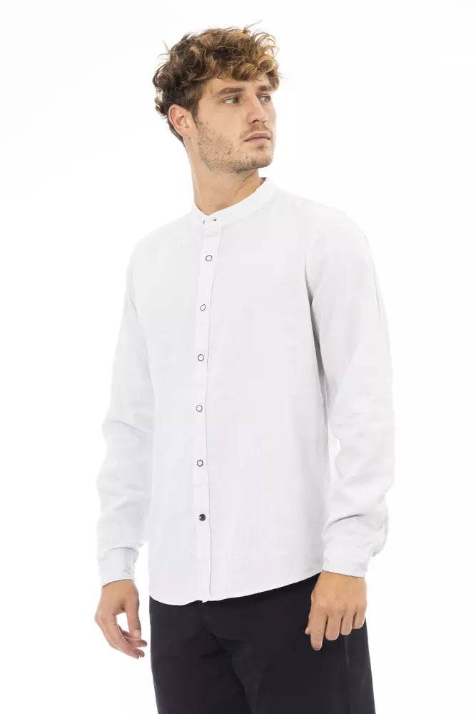 Baldinini Trend White Rayon Men Men's Shirt