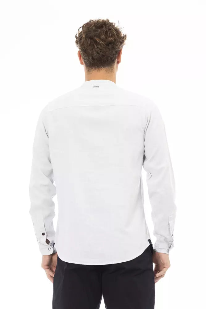 Baldinini Trend White Rayon Men Men's Shirt
