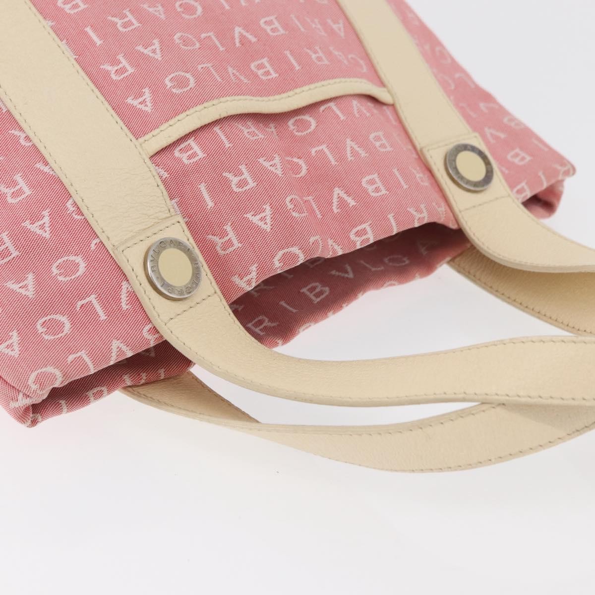 Bvlgari Logomania Canvas Pink Canvas Shoulder Bag Bag (Pre-Owned)