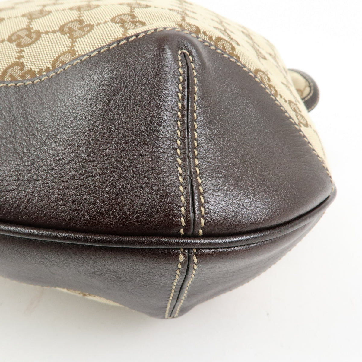 Gucci Bamboo Peggy Hobo Gg Canvas Beige Canvas Shoulder Bag Bag (Pre-Owned)