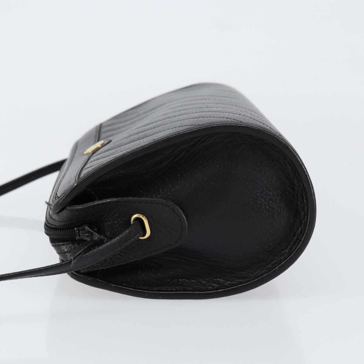Christian Dior Vintage Leather Black Leather Shoulder Bag Bag (Pre-Owned)