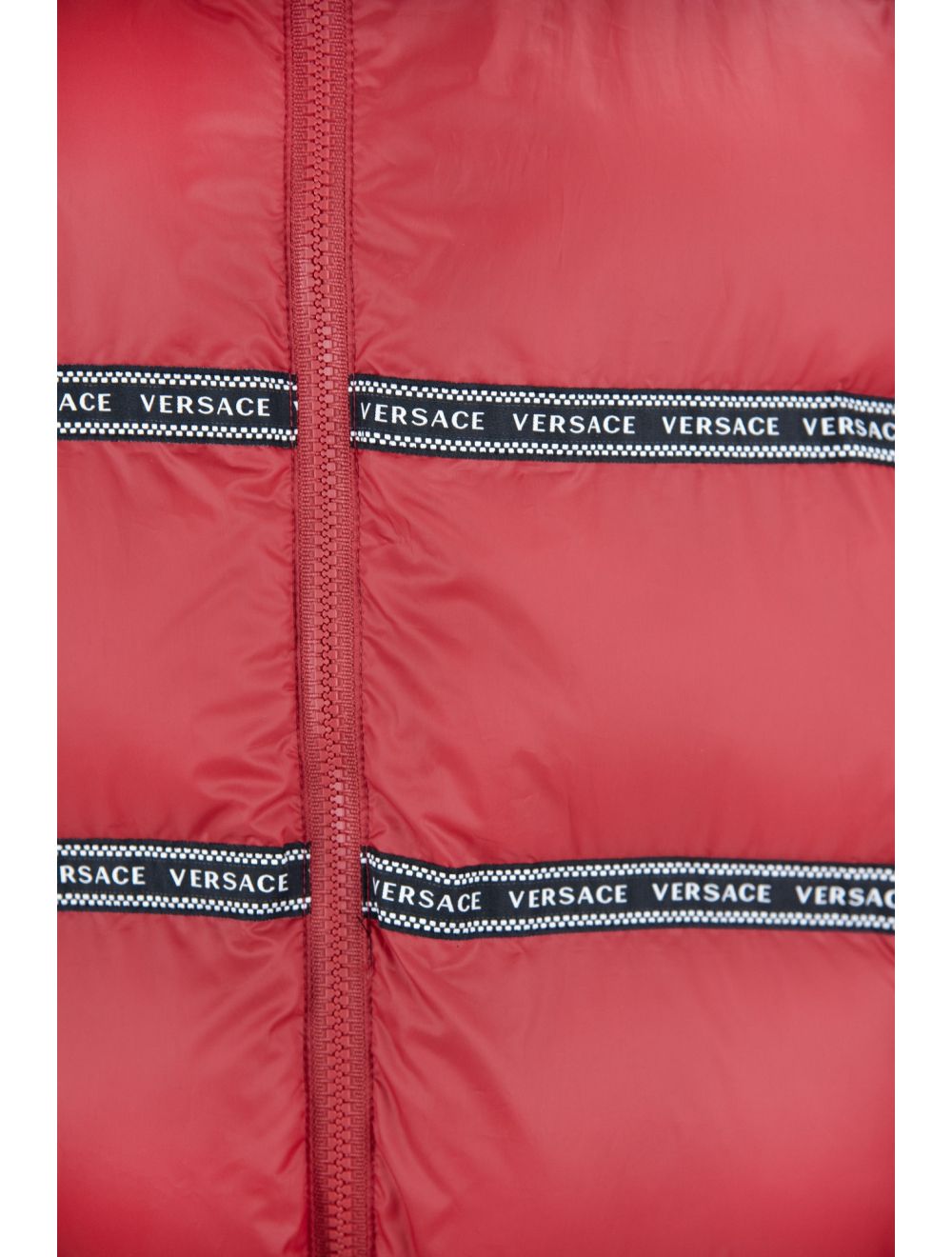 Versace Elegant Red Versace Logo Vest with Detachable Men's Hood