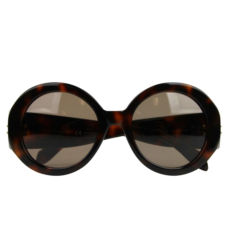 Alexander McQueen Unisex Havana Plastic Acetate Round Sunglasses AM0032S 429178 2302