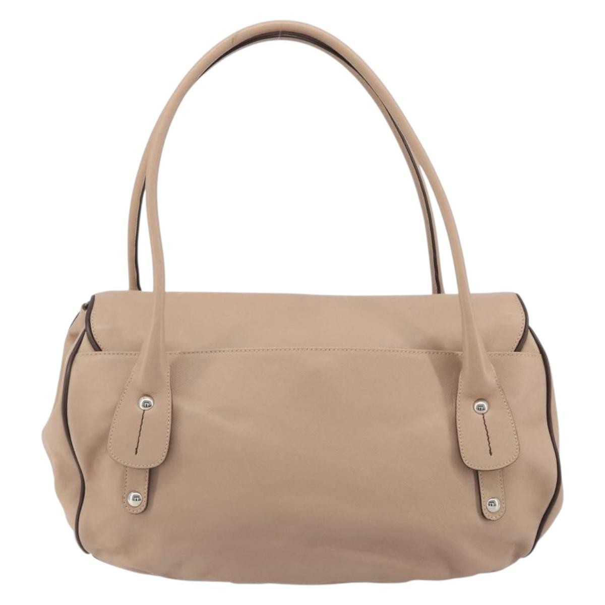 Salvatore Ferragamo Gancini Leather Beige Leather Crossbody Bag Bag (Pre-Owned)