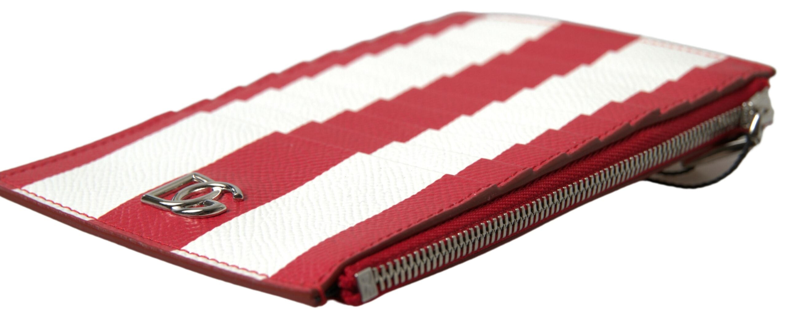 Dolce & Gabbana Elegant Striped Leather Card Women's Holder