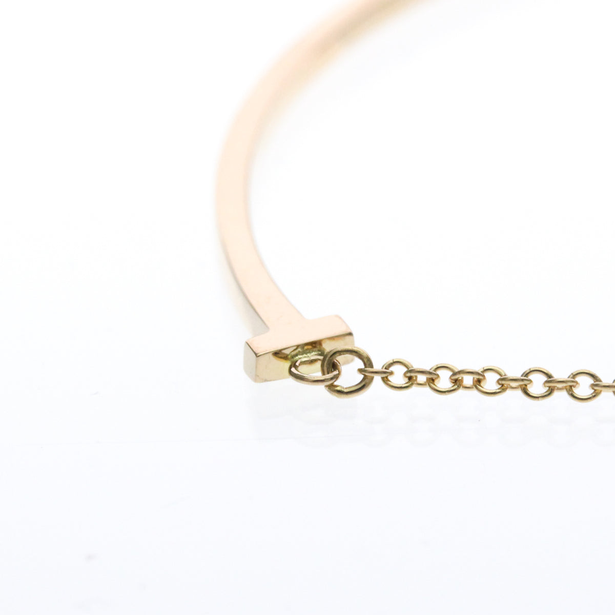 Tiffany & Co. T Smile Pendant 18K Yellow Gold Gold Pink_Gold Necklace Jewelry (Pre-Owned)