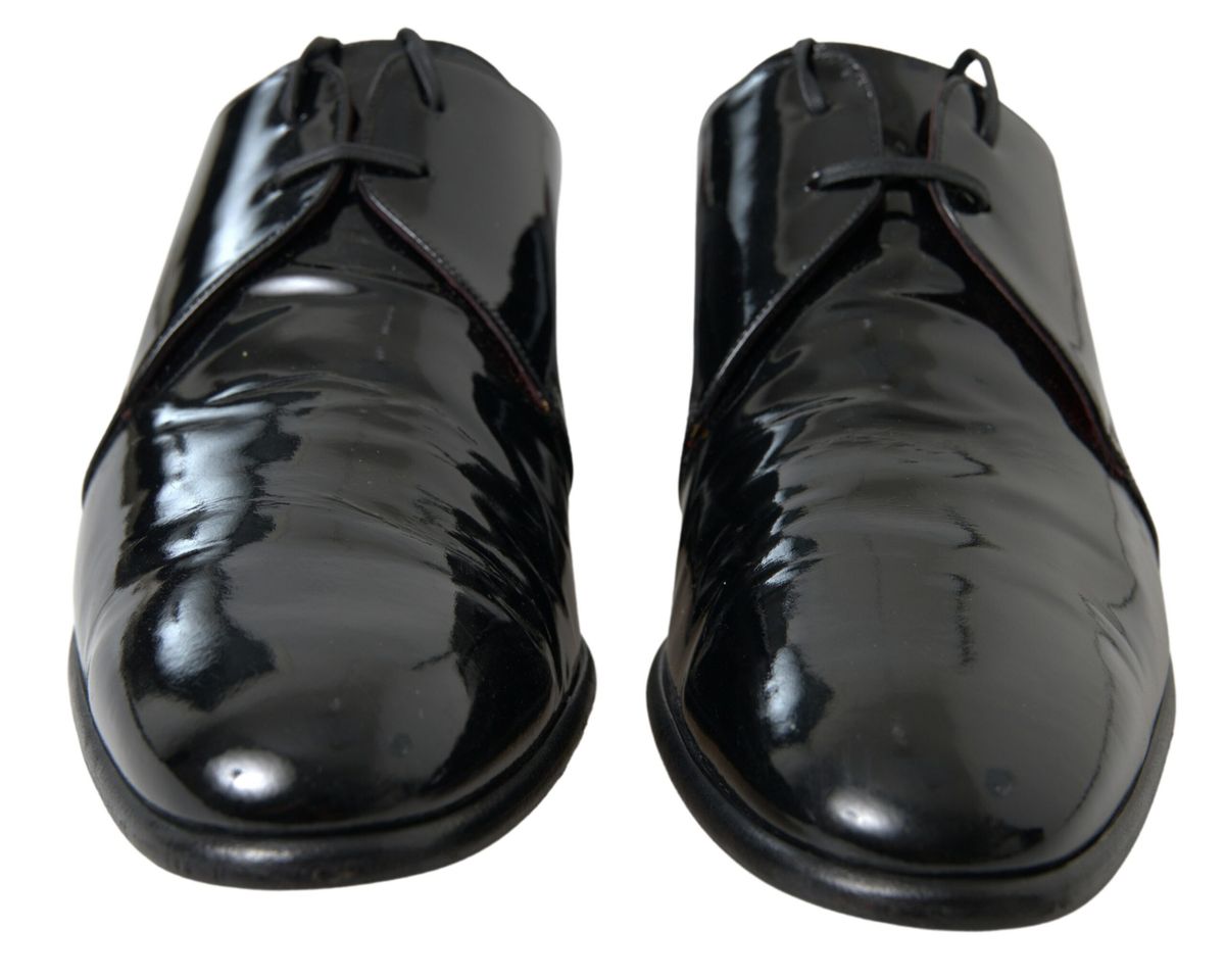 Dolce & Gabbana Black Patent Leather Formal Men's Shoes
