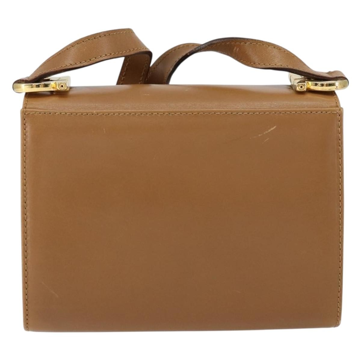 Salvatore Ferragamo Gancini Leather Brown Leather Shoulder Bag Bag (Pre-Owned)