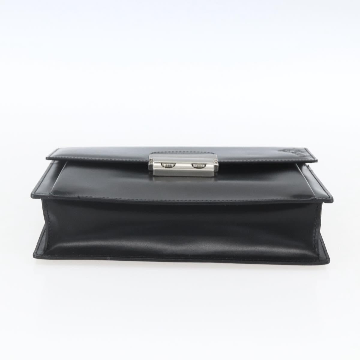 Versace Vintage Clutch Leather Black Leather Clutche & Pouche Bag (Pre-Owned)