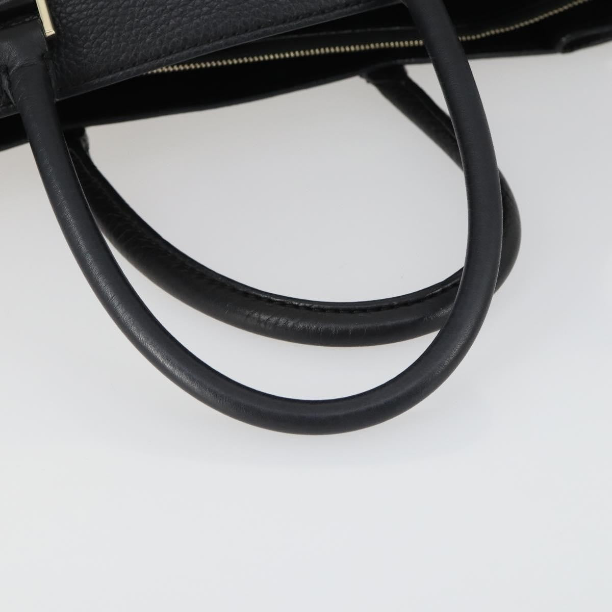 Valentino Garavani Rockstud Open Leather Black Leather Tote Bag Bag (Pre-Owned)