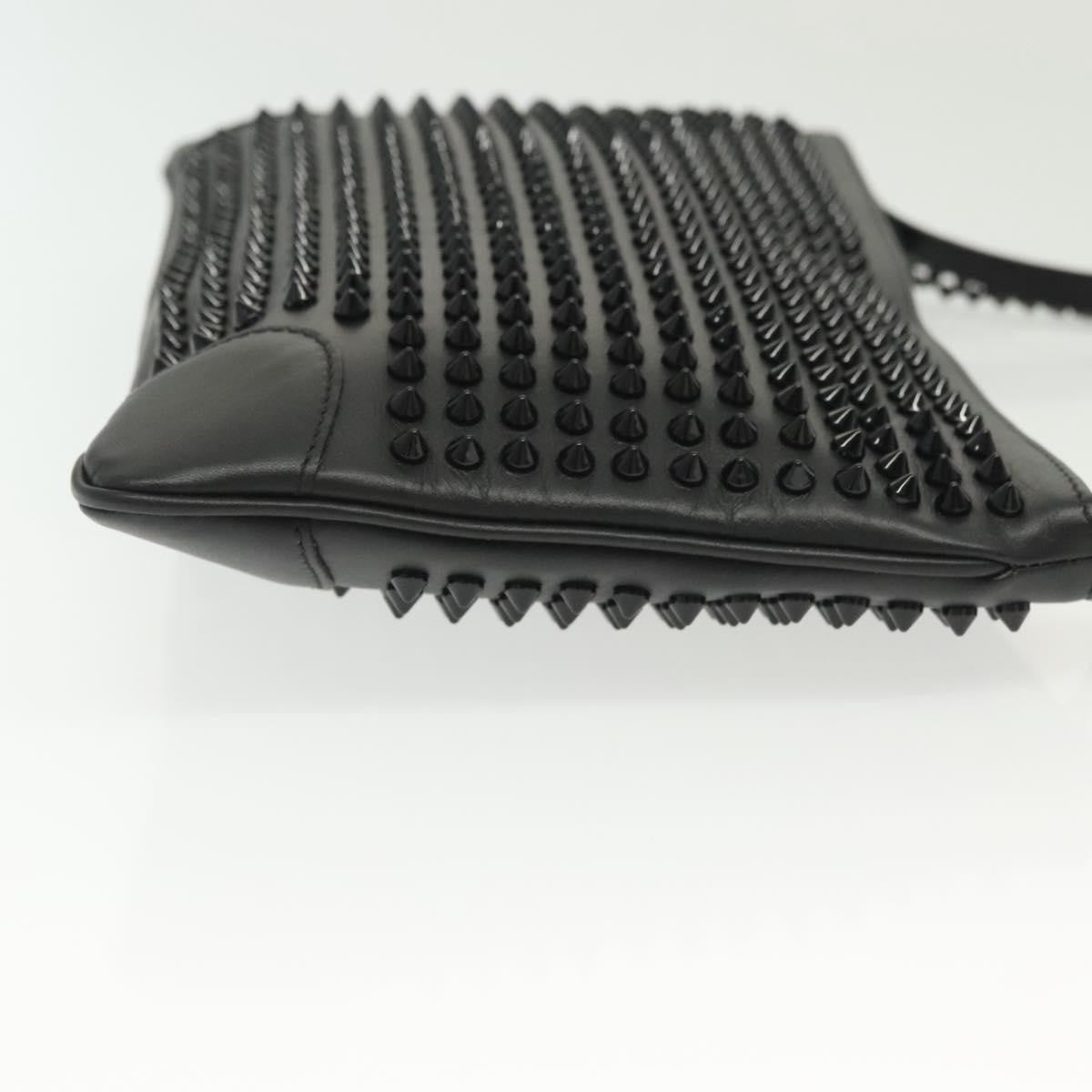 Christian Louboutin Loubiclutch Spiked Leather Black Leather Shoulder Bag Bag (Pre-Owned)