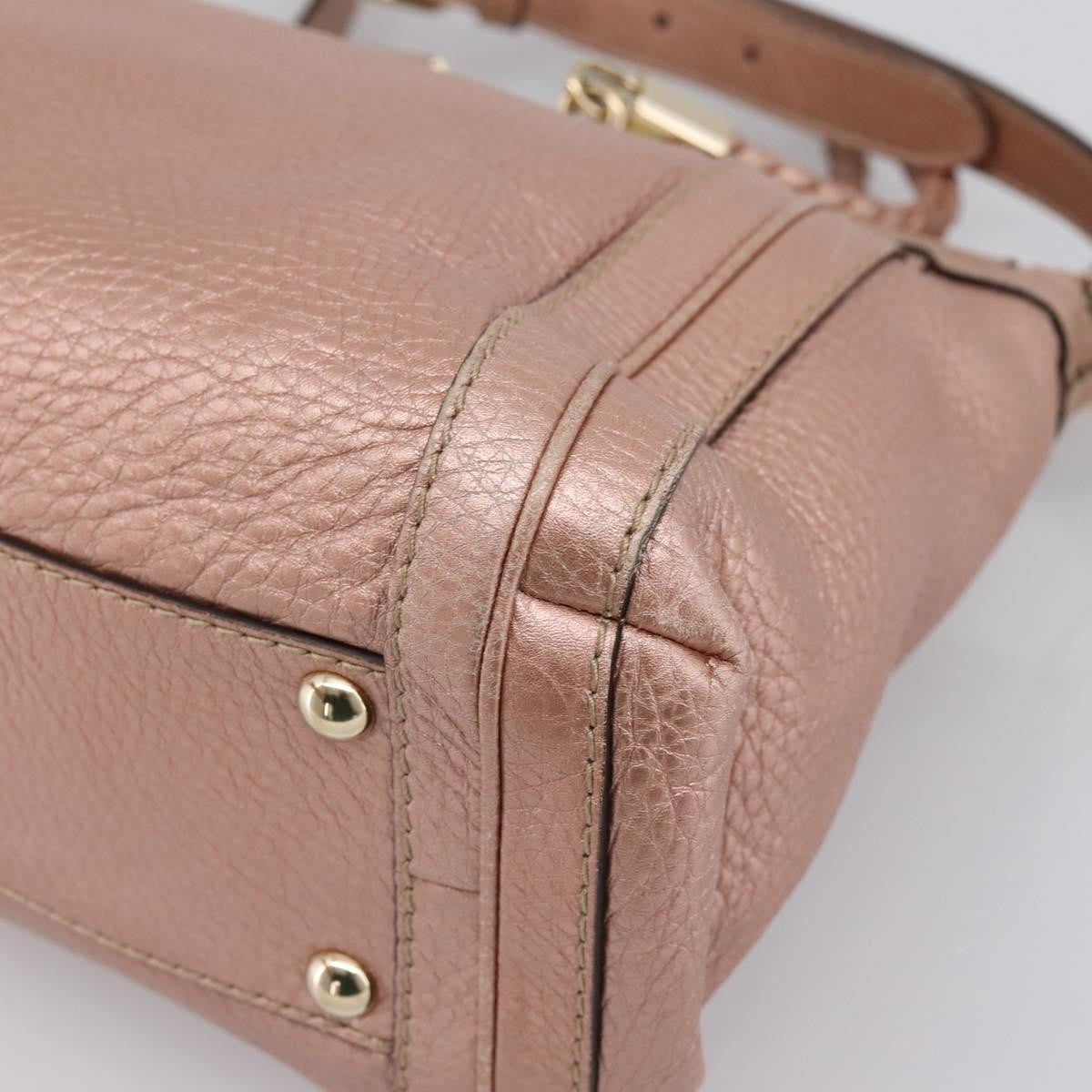 Gucci Bella Convertible Top Handle Leather Pink Leather Handbag (Pre-Owned)