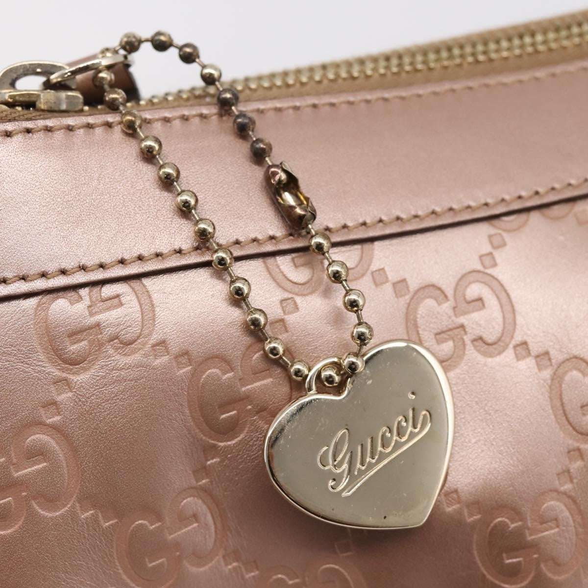 Gucci Heart Wristlet Guccissima Leather Pink Leather Clutche & Pouche Bag (Pre-Owned)