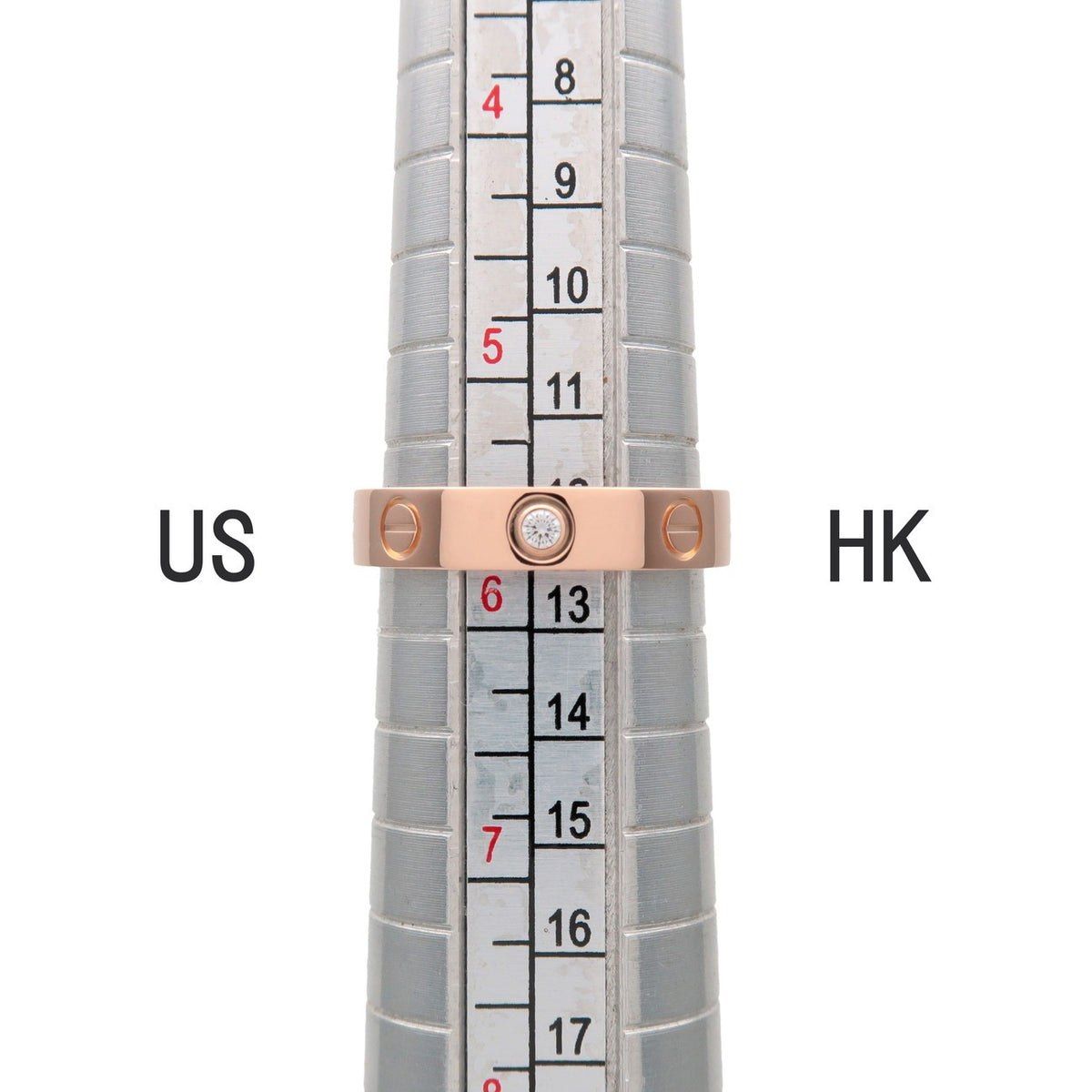 Cartier Love Wedding Band 1 Diamond 18K Rose Gold With Diamond Gold Rose_Gold Ring Jewelry (Pre-Owned)