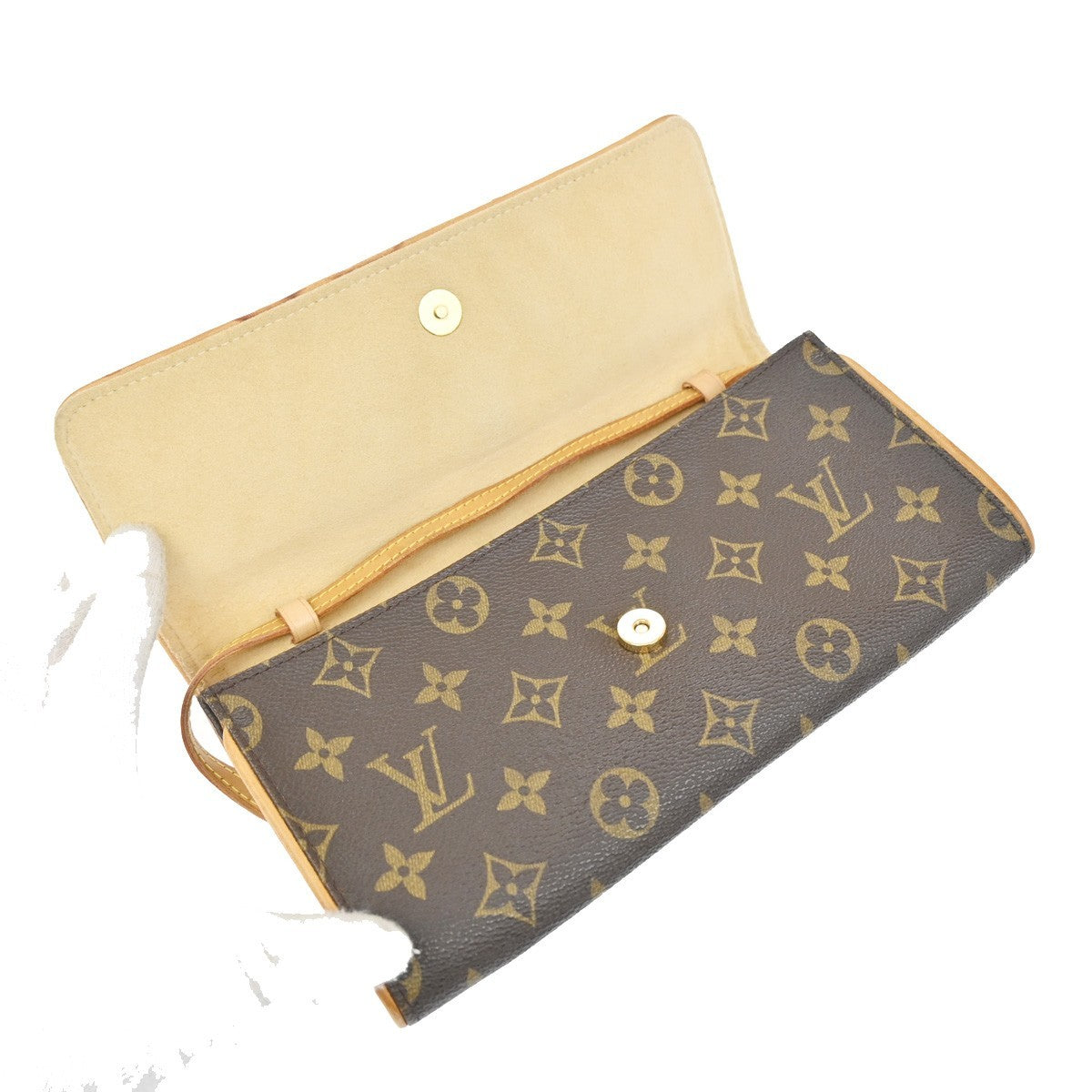 Louis Vuitton Twin Monogram Canvas Brown Canvas Clutche & Pouche Bag (Pre-Owned)