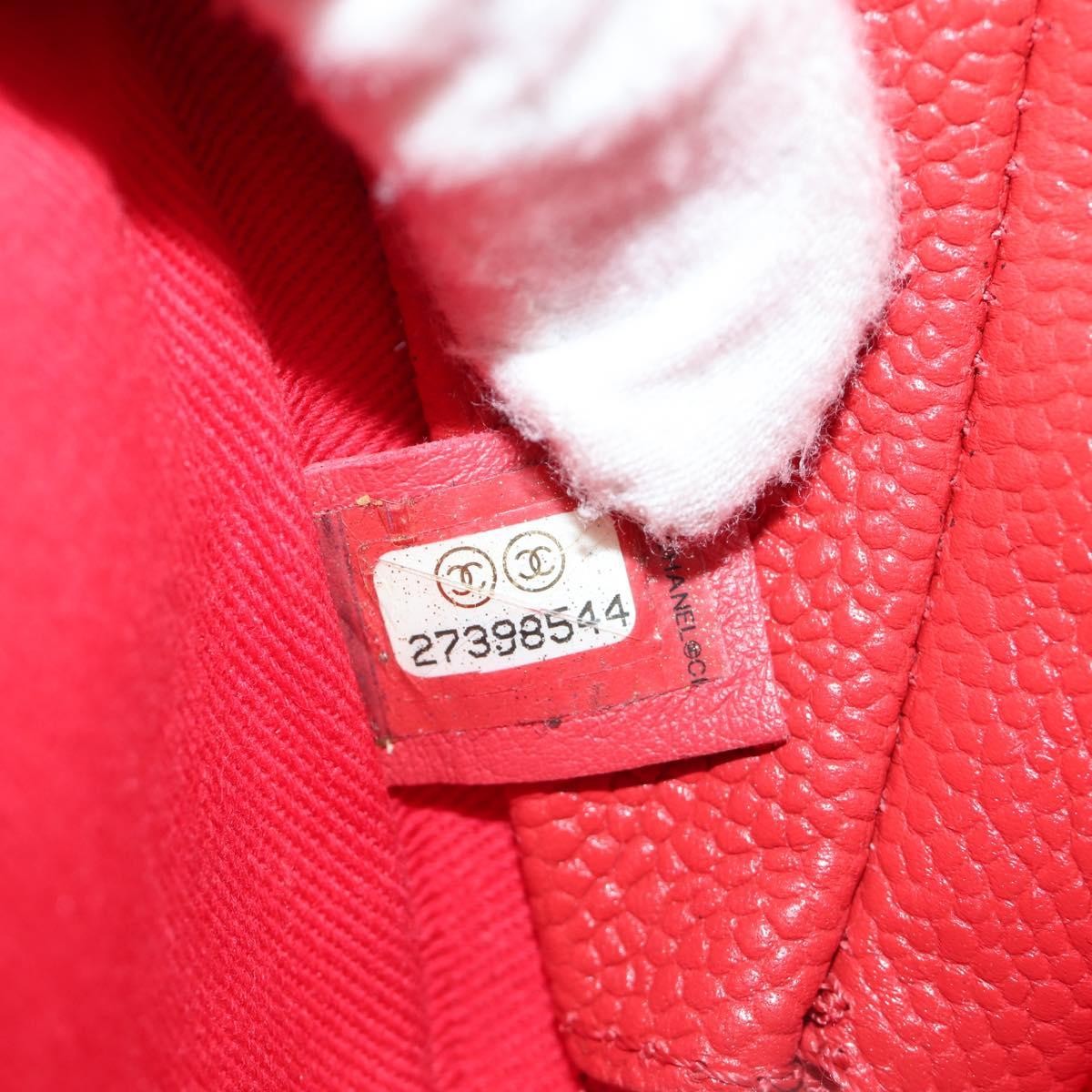 Chanel Chic Affinity Belt Stitched Caviar Red Leather Shoulder Bag Bag (Pre-Owned)