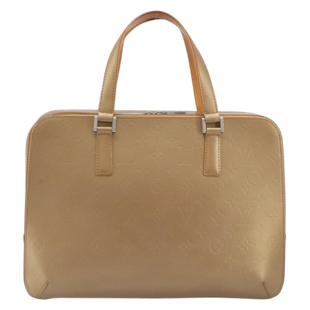 Louis Vuitton Mat Malden Monogram Vernis Beige Canvas Handbag (Pre-Owned)