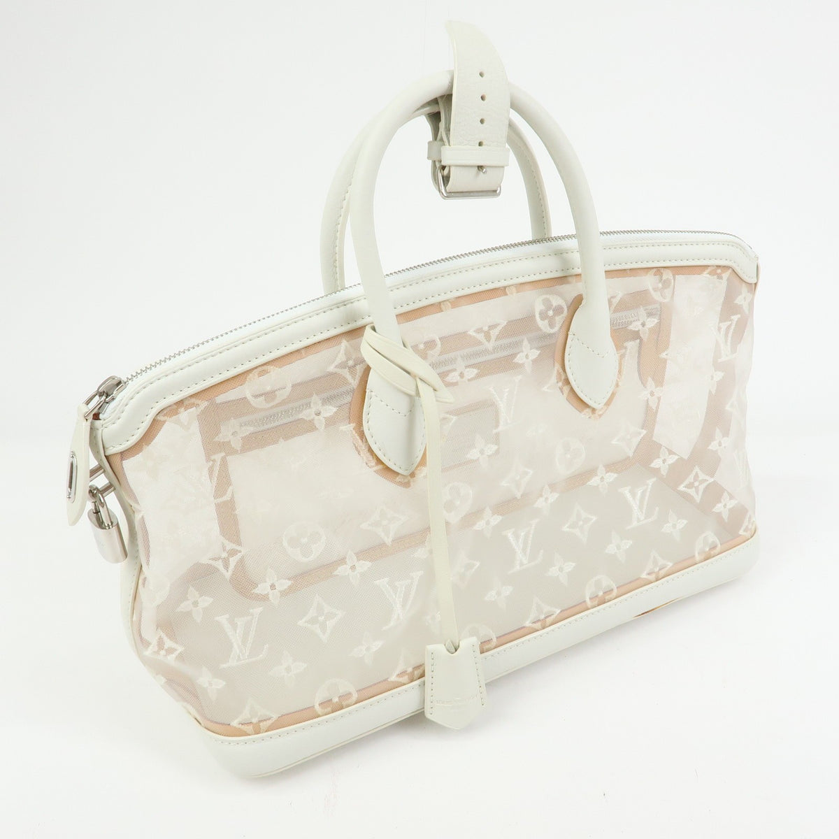 Louis Vuitton Transparence Lockit Mesh And Leather White Mesh Handbag (Pre-Owned)