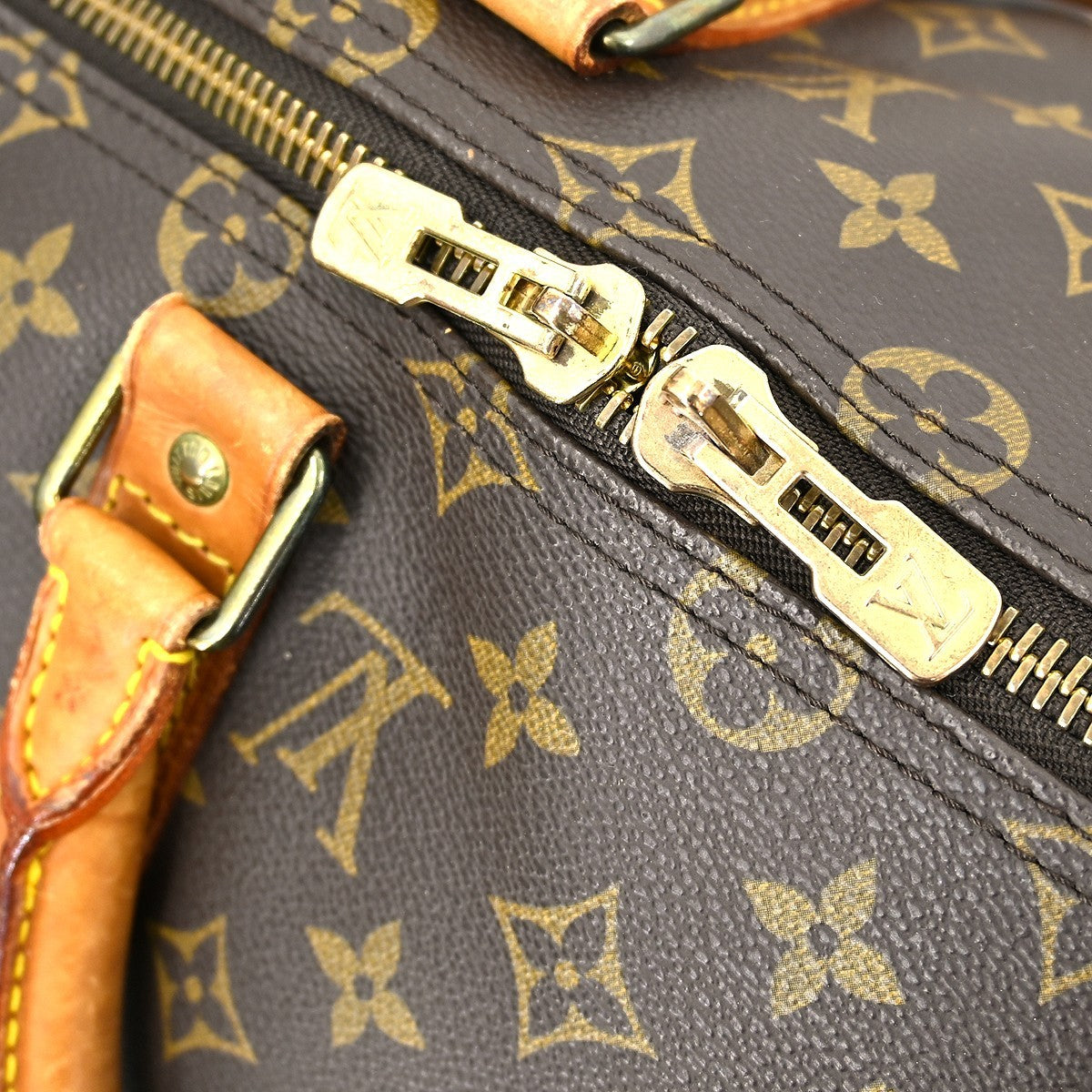 Louis Vuitton Keepall Bandoulière Monogram Brown Canvas Travel Bag Bag (Pre-Owned)