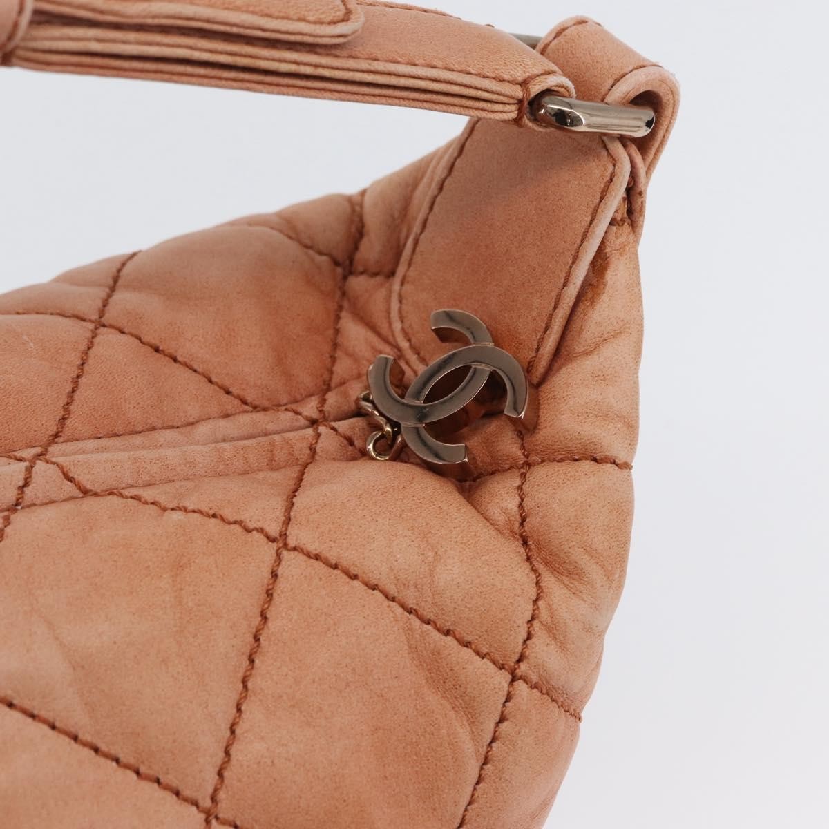 Chanel Cloudy Bundle Hobo Quilted Lambskin Orange Leather Shoulder Bag Bag (Pre-Owned)