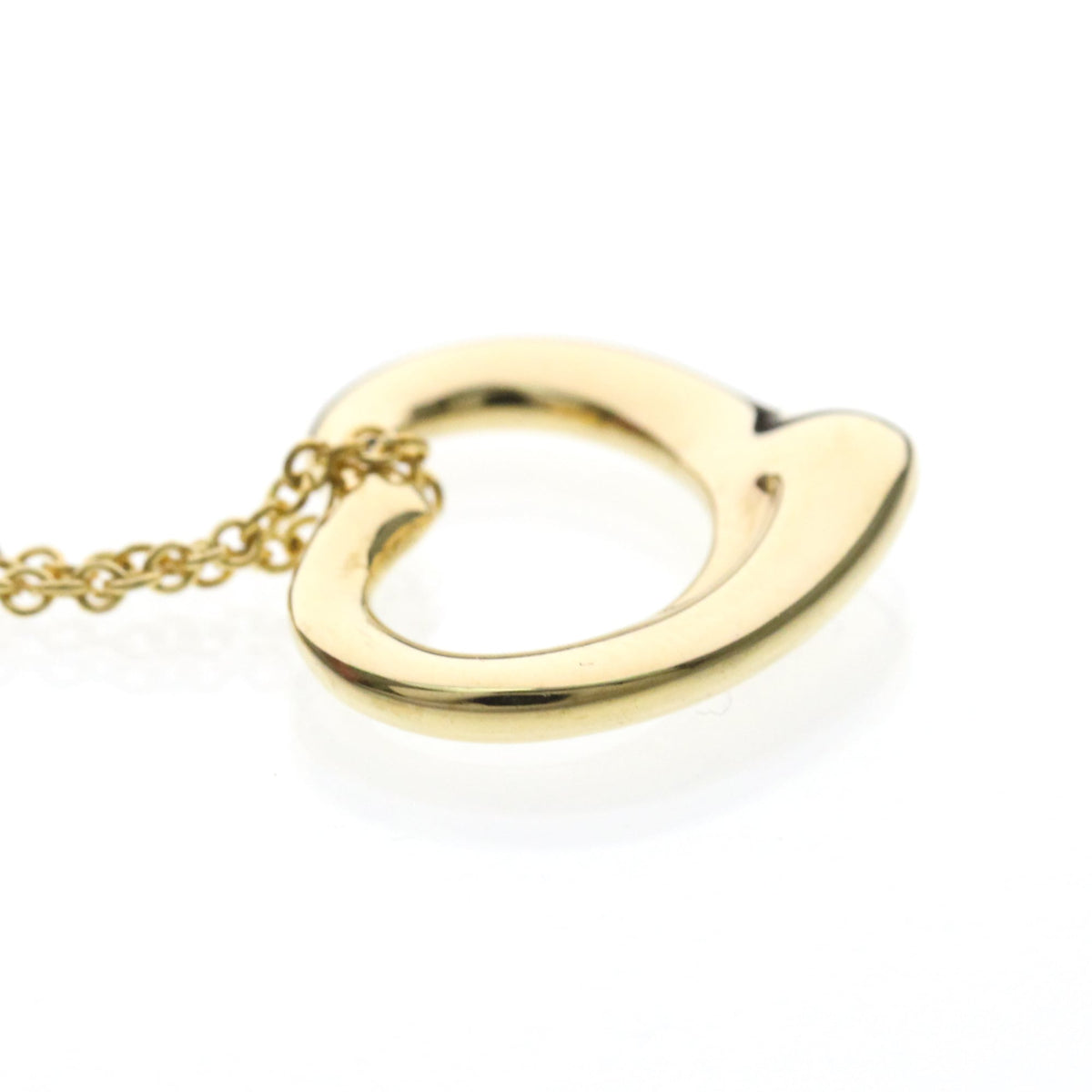 Tiffany & Co. Elsa Peretti Open Heart Pendant 18K Yellow Gold Gold Yellow_Gold Necklace Jewelry (Pre-Owned)