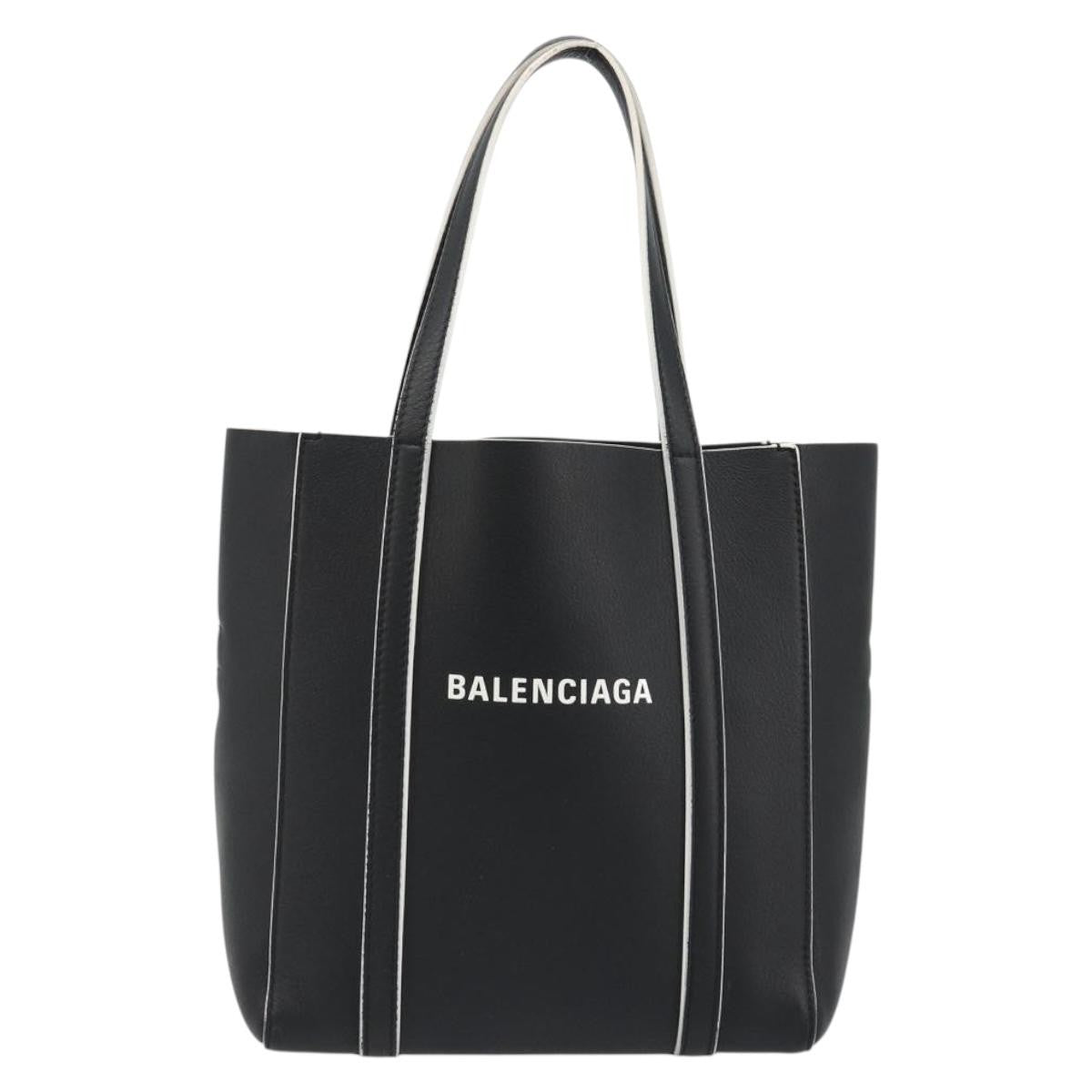 Balenciaga Everyday Tote Leather Black Leather Tote Bag Bag (Pre-Owned)