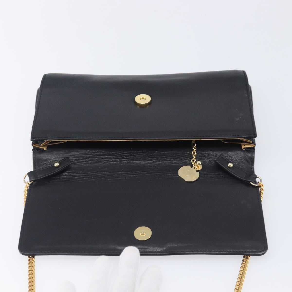Celine Shoulder Leather Black Leather Shoulder Bag Bag (Pre-Owned)