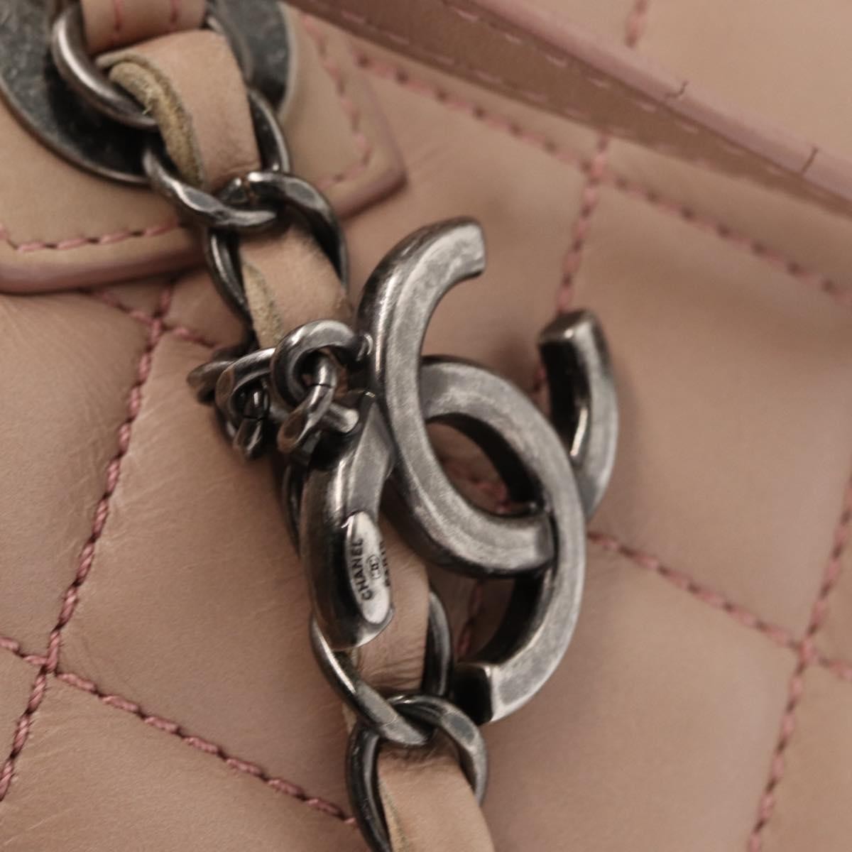 Chanel Easy Shopping Quilted Calfskin Pink Leather Tote Bag Bag (Pre-Owned)